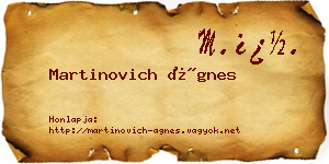 Martinovich Ágnes névjegykártya