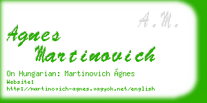 agnes martinovich business card